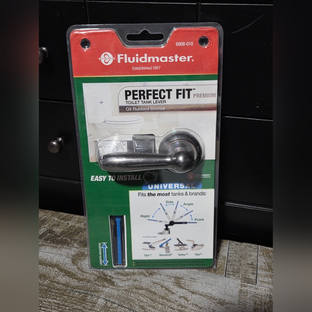 Fluidmaster Perfect Fit Toilet Tank Lever Oil Rubbed Bronze 690B-010 Universal